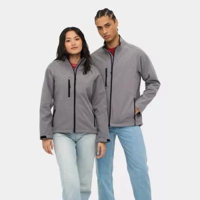 Softshell męski 3-warstwowy 340 g/m² Sol's RELAX - Szary Melanż (S46600-GM)