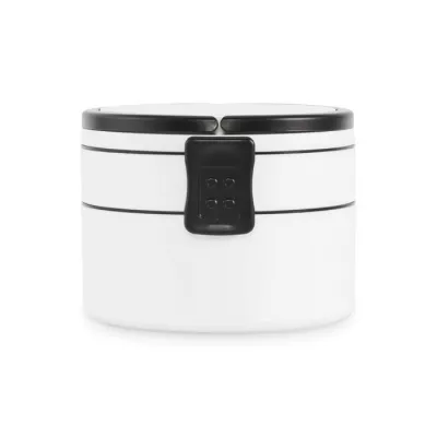 Lunchbox okrągły dwupoziomowy z PP 950 ml ENSALA - Bialy (MO2902-06)