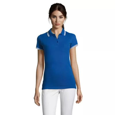 Polo damskie z piki 200 g/m² Sol's PASADENA WOMEN - Królewski Niebieski/biały (S00578-RW)