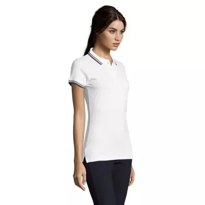 Polo damskie z piki 200 g/m² Sol's PASADENA WOMEN - Biały/Navy (S00578-NW)