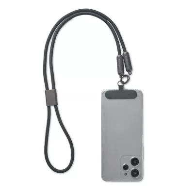 Smycz do telefonu z kablem 60W USB-C SHAKA - Czarny (MO2585-03)