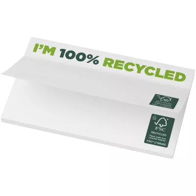 Karteczki samoprzylepne z recyklingu o wymiarach 127 x 75 mm Sticky-Mate® - Biały (21288014)