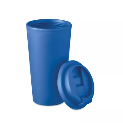 Kubek dwuścienny z PP 450 ml TUESDAY - Niebieski (MO6244-04)