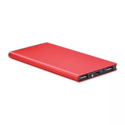 Powerbank płaski aluminiowy 8000 mAh POWERFLAT8 - Czerwony (MO8839-05)