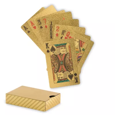 Karty do gry wodoodporne z PET AS - Matowy Zloty (MO2699-98)