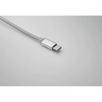 Kabel do ładowania 4 w 1 z brelokiem BLUE - Srebrny (MO2141-14)