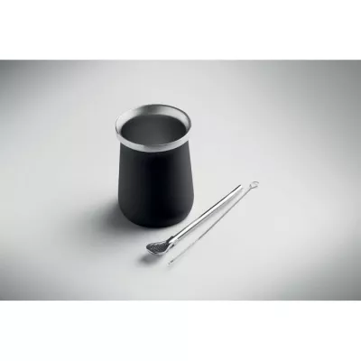 Kubek do yerba mate z bombillą 240 ml MIYERBA - Czarny (MO2776-03)