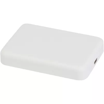Acrab magnetyczny bezprzewodowy powerbank o pojemności 5000 mAh i mocy 15 W z technologią PD 20 W — wykonany z tworzyw sztycznych pochodzących z recyklingu. - Biały (12444101)