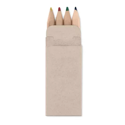 Kredki mini drewniane 4 szt. PETIT ABIGAIL - Bezowy (MO8924-13)