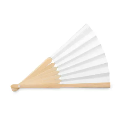 Wachlarz bambusowy z papierem FANNY PAPER - Bialy (MO6828-06)