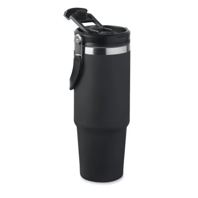 Kubek termiczny ze słomką ze stali 850 ml SUMA HAND - Czarny (MO2561-03)