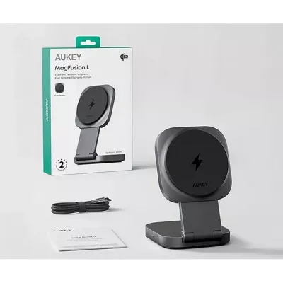 Magnetyczna ładowarka bezprzewodowa 15W Aukey - grafitowy (VAM11-15)