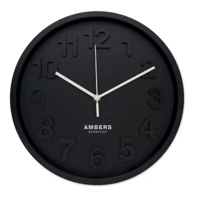 Zegar ścienny z cichym mechanizmem 30 cm MURO - Czarny (MO2851-03)