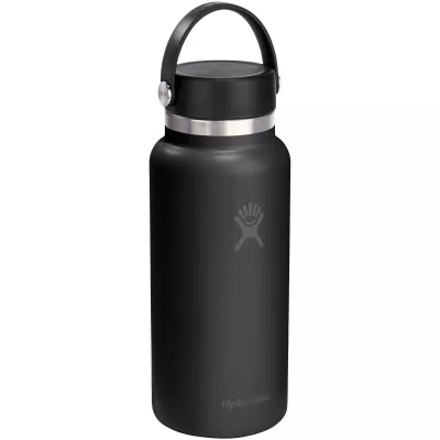 Butelka na wodę Hydro Flask Wide Mouth, pojemność 946 ml, z izolacją termiczną, wykonana ze stali nierdzewnej - Czarny (10099190)