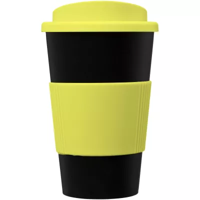 Kubek termiczny z serii Americano® o pojemności 350 ml z uchwytem - Czarny-Limonka (21000204)