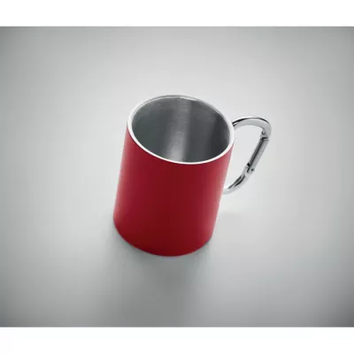 Kubek stalowy z karabińczykiem 300 ml TRUMBA - Czerwony (MO6873-05)