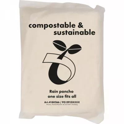 Poncho przeciwdeszczowe biodegradowalne DAVIDE - przeźroczysty (4188266)