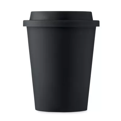 Kubek dwuścienny z PP 300 ml SORA - Czarny (MO6583-03)