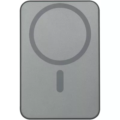 Powerbank Avis 10 000 mAh z recyklingowanego aluminium, z wbudowanym magnesem  - Gun metal (12444582)