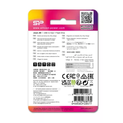 Pendrive Jewel J80, 16GB 3.0 Silicon Power - szary (EG800007 128GB)