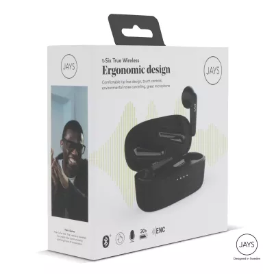 T00252 | Słuchawki Bluetooth Jays T-Six - czarny (LT45301-N0002)