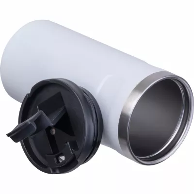 Kubek termiczny ze stali z recyklingu 450 ml SILVIO - biały (8536506)
