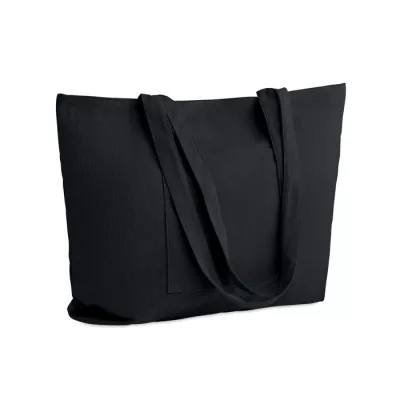 Torba sztruksowa duża z zamkiem 220 g/m² CORDY G - Czarny (MO2875-03)