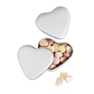 Cukierki 24 g w metalowej puszce serce LOVEMINT - Bialy (MO7234-06)