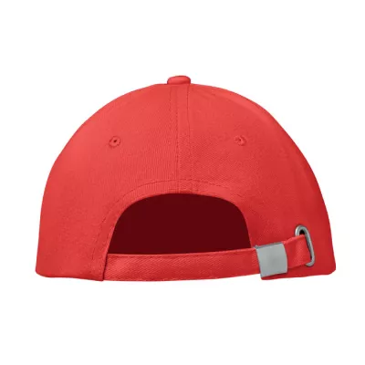 Czapka z daszkiem 6-panelowa 260 g/m² BUFFALO - Bialy/Czerwony (MO1464-35)