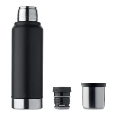 Termos stalowy z kubkiem 1000 ml NYIMA - Czarny (MO2710-03)