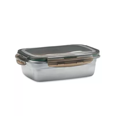 Lunchbox ze stali z recyklingu 850 ml LOX - Przezroczysty Szary (MO2343-27)