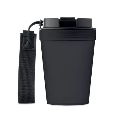 Kubek z PP z paskiem 300 ml ISFORDEN TUMBLER - Czarny (MO2670-03)