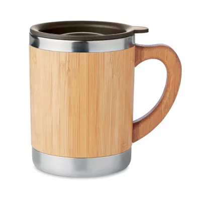 Kubek termiczny w bambusowej obudowie 300 ml MOKKA - Drewna (MO9689-40)