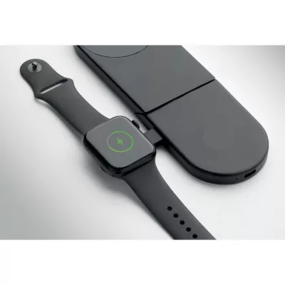 Ładowarka magnetyczna 3 w 1 składana 15W ELASTI - Czarny (MO3206-03)