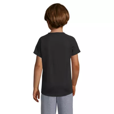 Koszulka sportowa dziecięca 140 g/m² Sol's SPORTY KIDS - Czarny (S01166-BK)