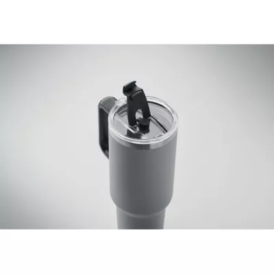 Kubek termiczny stalowy ze słomką 1200 ml SUMA - Szary (MO2327-07)