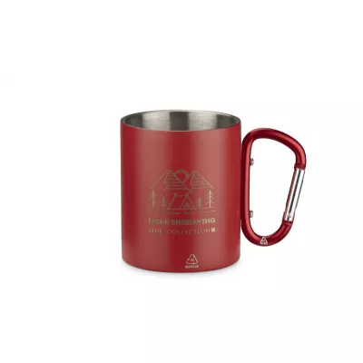 Kubek z recyklingowanej stali nierdzewnej VIVO 250 ml - czerwony (16405-04)