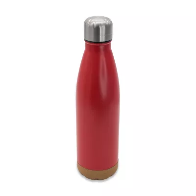 Butelka reklamowa próżniowa z korkowym spodem Jowi 500 ml - czerwony (R08445.08)