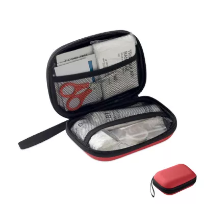 Apteczka pierwszej pomocy w twardym etui z PU CARETWO - Czerwony (MO2818-05)