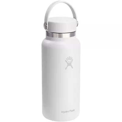 Butelka na wodę Hydro Flask Wide Mouth, pojemność 946 ml, z izolacją termiczną, wykonana ze stali nierdzewnej - Biały (10099101)