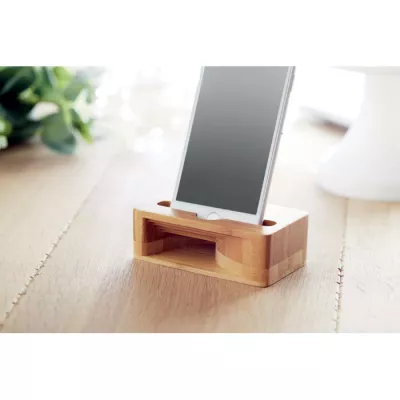 Stojak na smartfon bambusowy ze wzmacniaczem CARACOL - Drewna (MO9706-40)