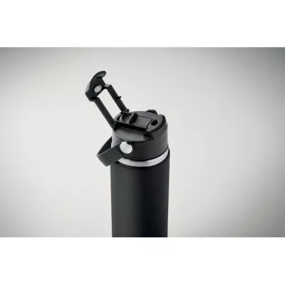 Butelka termiczna ze słomką 500 ml SUMA GRIP - Czarny (MO2775-03)