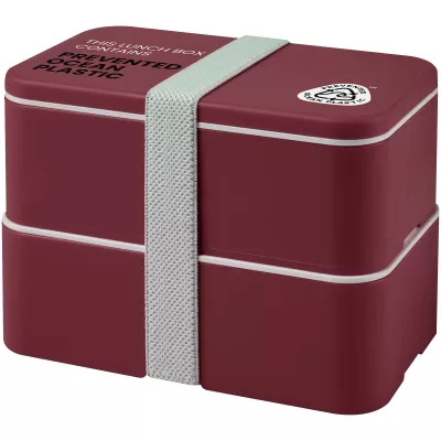 MIYO POP dwupoziomowe pudełko śniadaniowe 700+700 ml - Bordo (21077922)