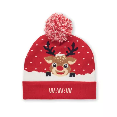 Czapka świąteczna z dzianiny z pomponem SHIMAS HAT - Czerwony (CX1529-05)