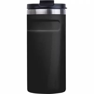 Kubek termiczny ze stali z recyklingu 450 ml SILVIO - czarny (8536503)