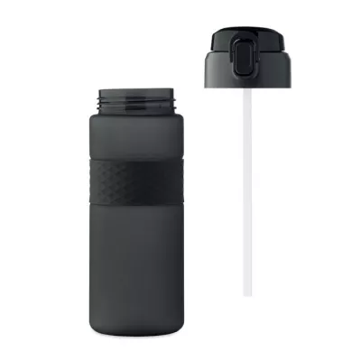 Butelka z RPET ze słomką 700 ml ISJFORDEN - Czarny (MO2755-03)