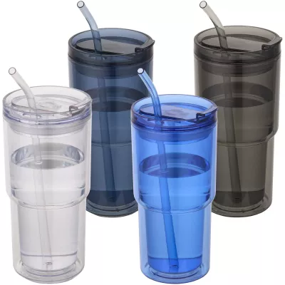 Kubek plastikowy Archer o pojemności 480 ml z podwójnymi ściankami - Błękit królewski (10096753)