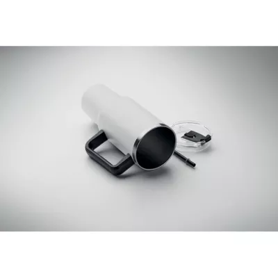 Kubek termiczny stalowy ze słomką 1200 ml SUMA - Bialy (MO2327-06)