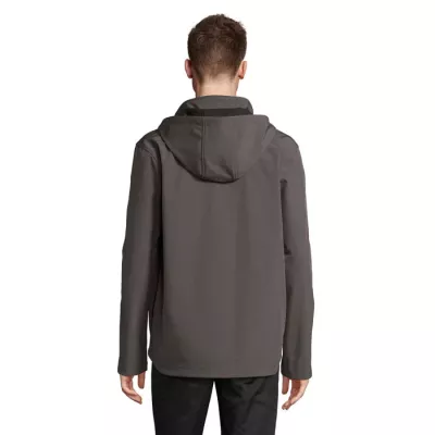 Softshell męski z kapturem Sol's RACE HOODED MEN - Szarość Węgla Drzewnego (S04447-CR)