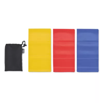 Zestaw 3 gum fitness z TPE w etui TOP FIT - Czarny (MO6461-03)